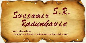 Svetomir Radunković vizit kartica